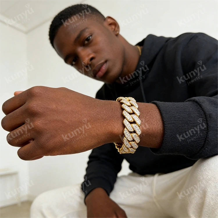 Gold plated hip hop bracelet