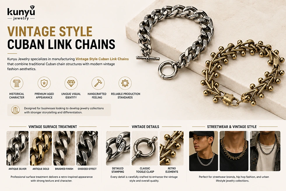 Vintage Style Cuban Link Chain